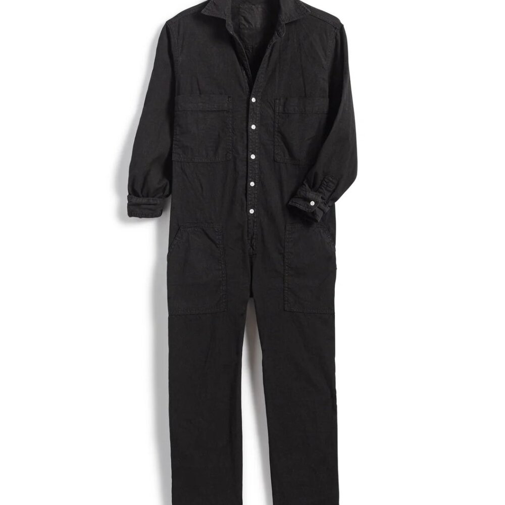 Frank & Eileen | Northern Ireland Black Performance Linen Blend Jumpsuit Medium - Picture 3 of 10
